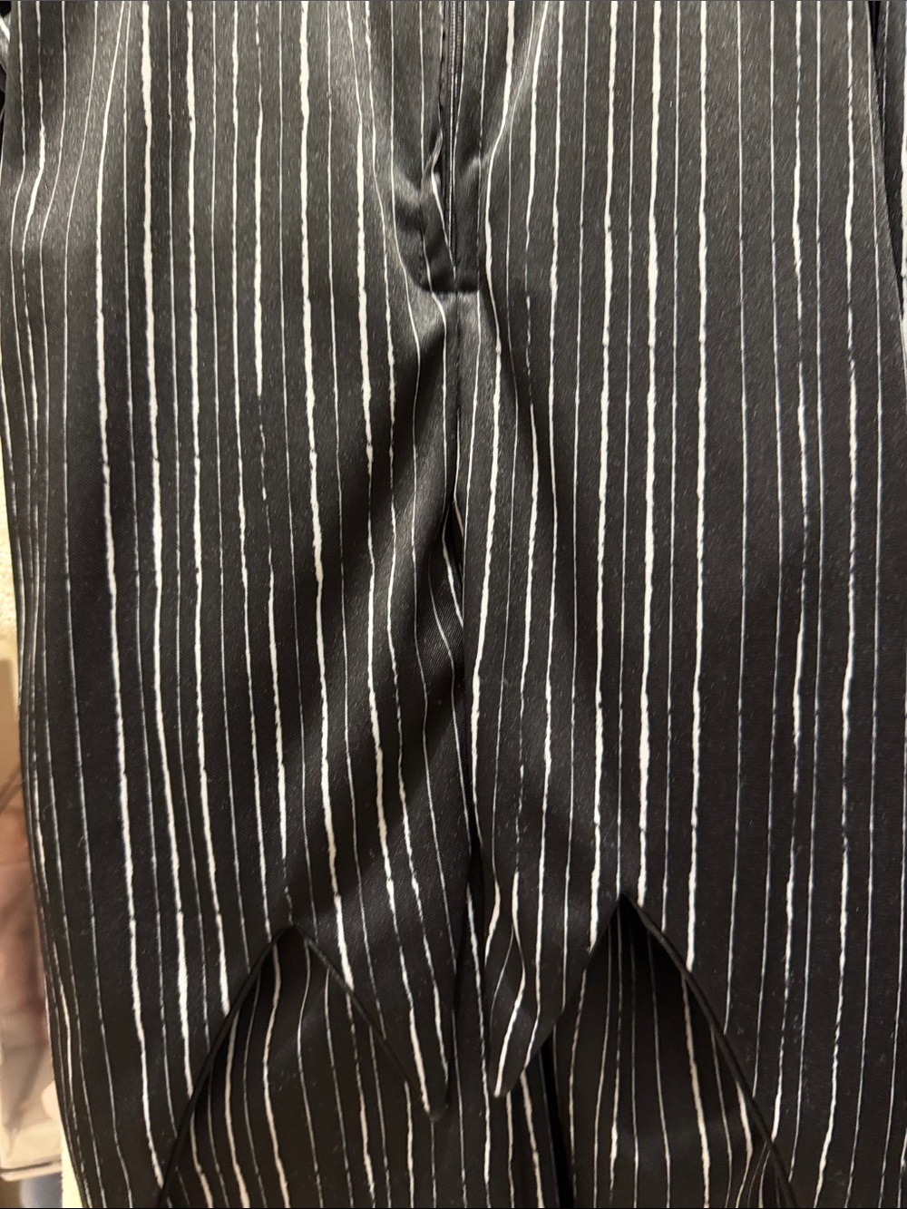 Spirit Black & White Pinstripe Skeleton Suit with Bat Bow - Picture 8 of 8